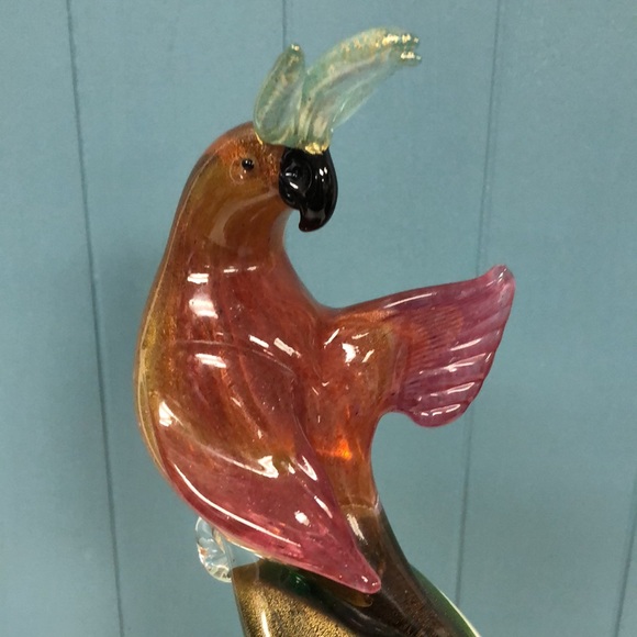 Vintage MCM c1950s Alfredo Barbini Murano Glass Cockatoo Parrot Bird Italy Art - Picture 3 of 10